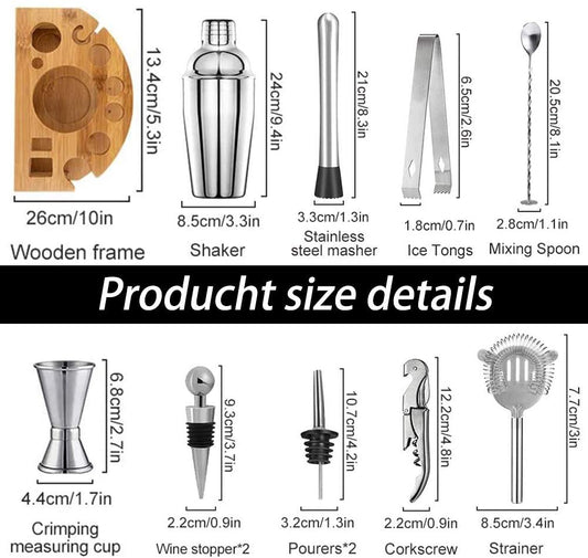 12 Pieces Cocktail Shaker Set